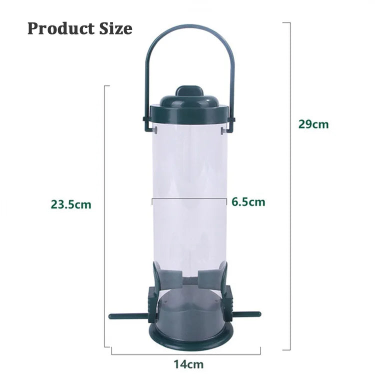 Pet bird feeder, outdoor hanging food dispenser, multiple holes, small bird feeder, automatic foot feeder, bird supplies