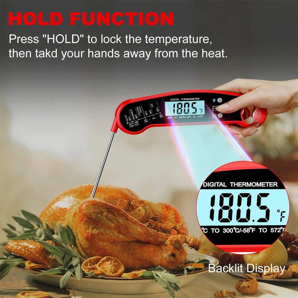 Therye.com numérique étanche pour aliments de cuisine, lecture instantanée, viande, eau, lait, cuisson, griller, barbecue en plein air