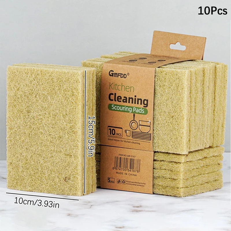 Éponges en microcarence de sisal pour la vaisselle, éponges végétales écologiques, fibre naturelle, livres, gril, accessoires de cuisine, 5 pièces, 10 pièces