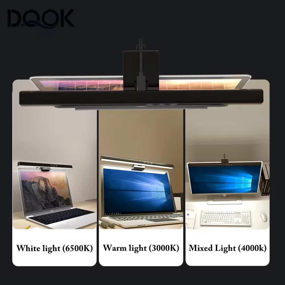 Lampe de bureau à barre LED pour écran LCD d'ordinateur portable, lampe de table, lampe d'étude, lampe de lecture, écran LCD