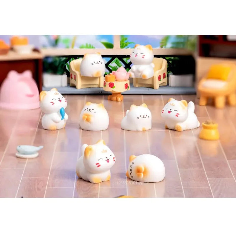 Nouveau modèle de chat de richesse de dessin animé mignon créatif, décoration de bureau, Figurine animale, ornements de chat, accessoires de décoration