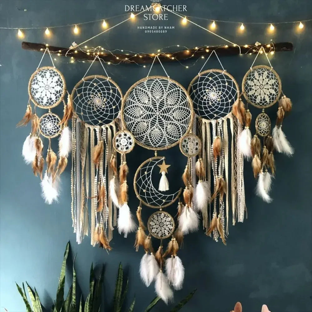 5-piece/set Boho dreamcatcher home decor macrame dreamcatcher wall hangings moon Ramadan dreamcatcher children's nursery ornament
