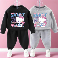Sanrio printemps automne enfants décontracté à manches longues sweat ensembles filles garçons pull + pantalon 2 pièces costume enfants Sport vêtements ensembles