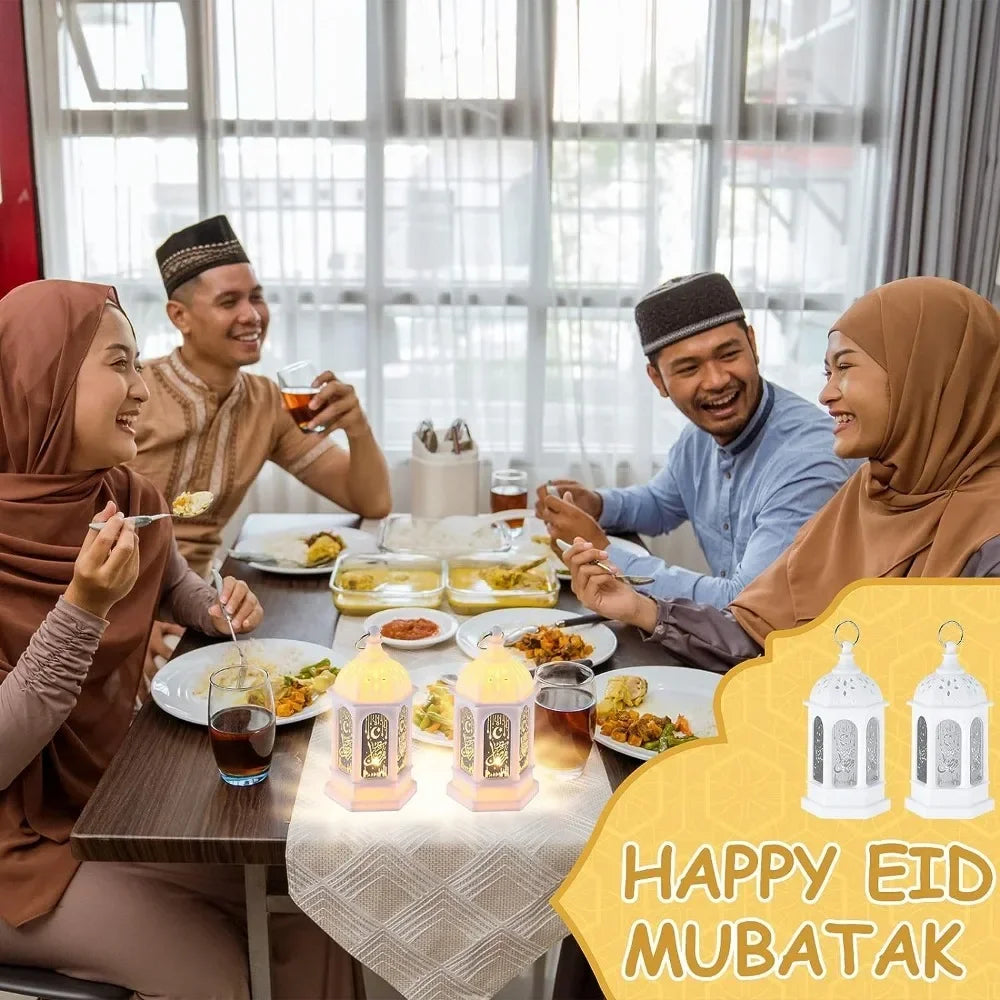 Ramadan Muslim Lantern, Eid Mubarak Ornament, LED Night Light for Festivals, Eid Al Adha Gift, Ramadan Gurbang Decoration for Home