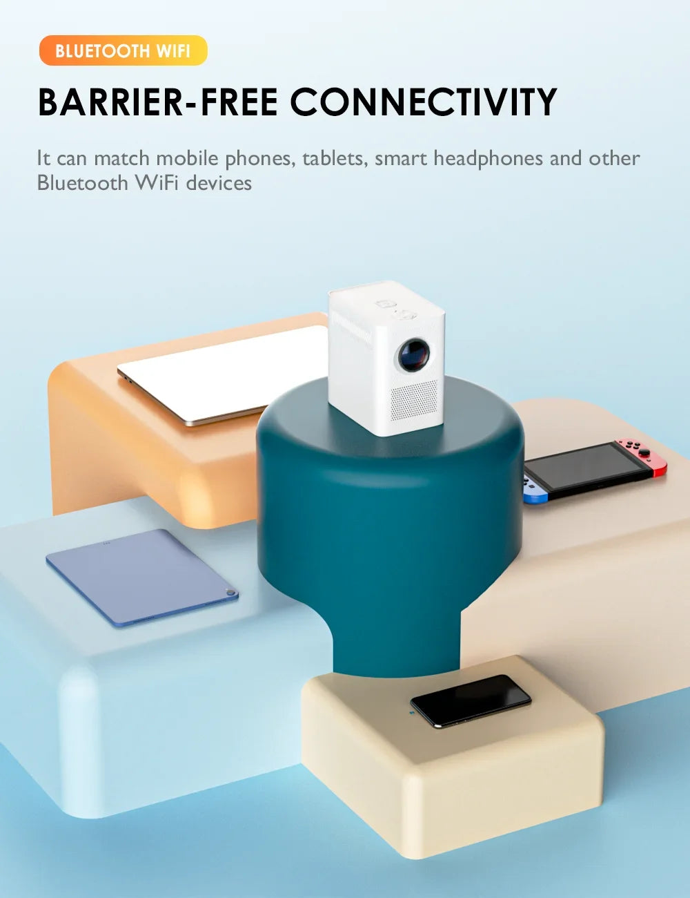 S30MAX Android Wifi 4k projecteur Portable intelligent avec WiFi et Bluetooth poche extérieure 4K 9500L Android 7.0 projecteur