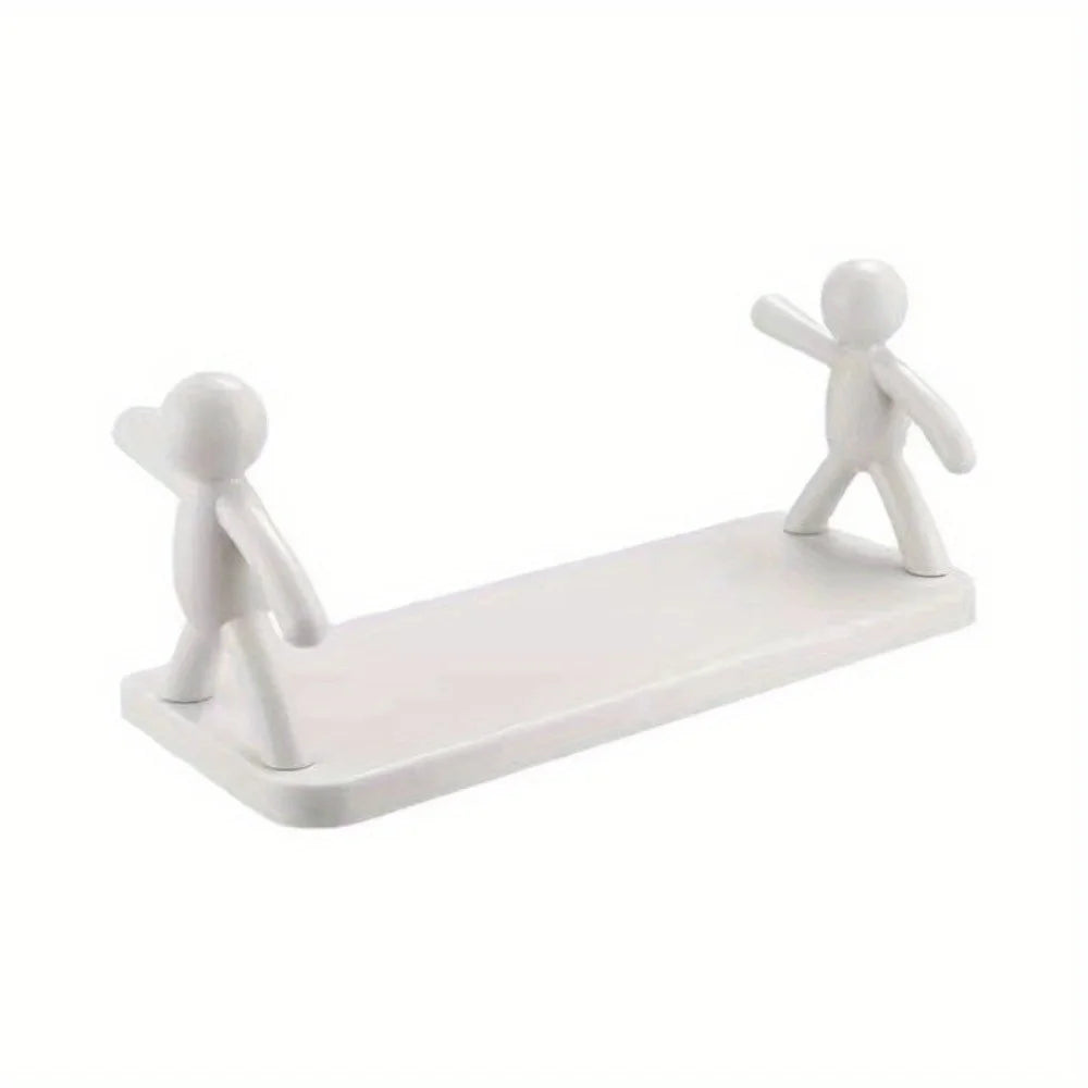 1pc petite personne support de rangement dessin animé Non poinçon support de rangement toilette salle de bain cosmétiques support de rangement assaisonnement pot tri support