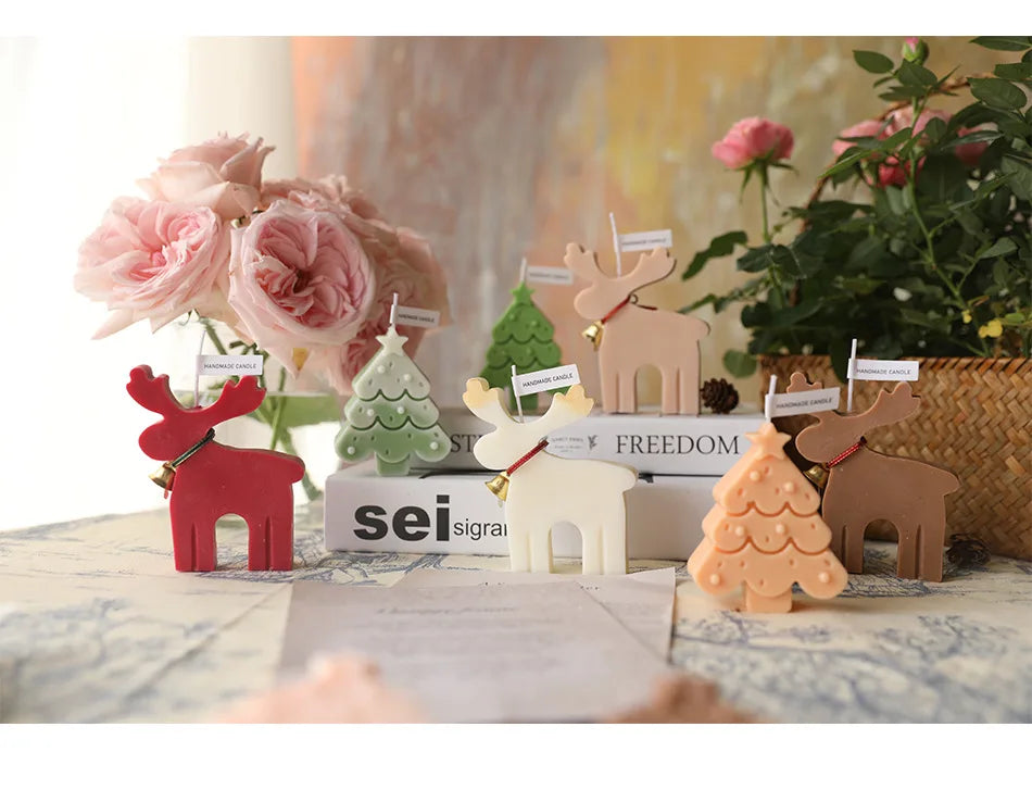 Christmas candles, scented deer candles, home decoration, scented candles, Merry Christmas, giving a festive gift for the home, New Year's