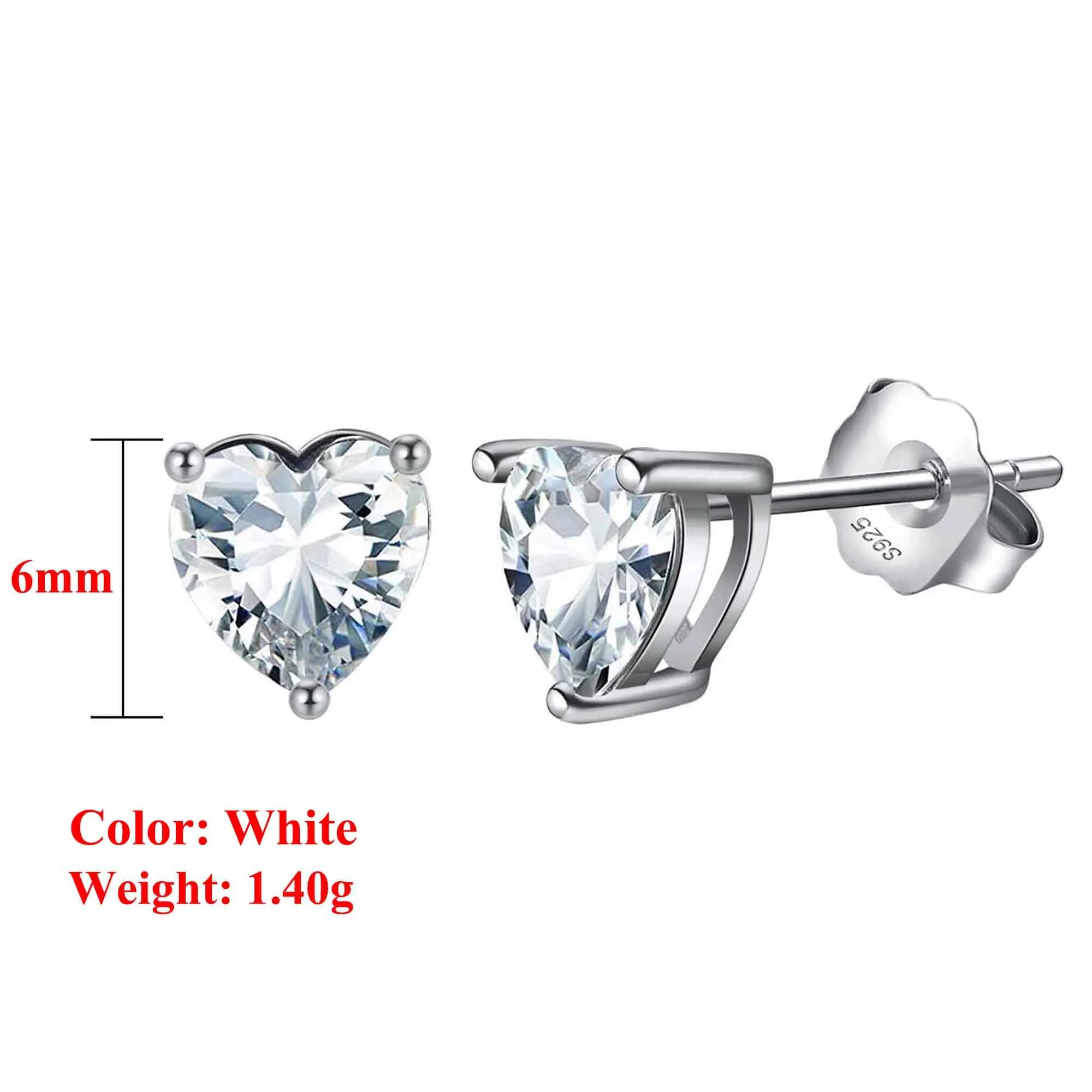 Effie Queen 925 boucles d'oreilles en argent Sterling pierre de naissance pour femmes AAA Zircon cubique 12 couleurs boucles d'oreilles mode fille bijoux SE84