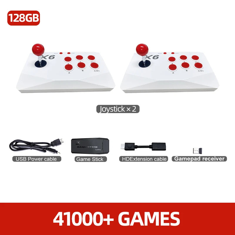 4K HD Arcade Video Game Console, Retro Gaming Stick for MAME FBA PS1 Arcade Emulator with Dual Joysticks
