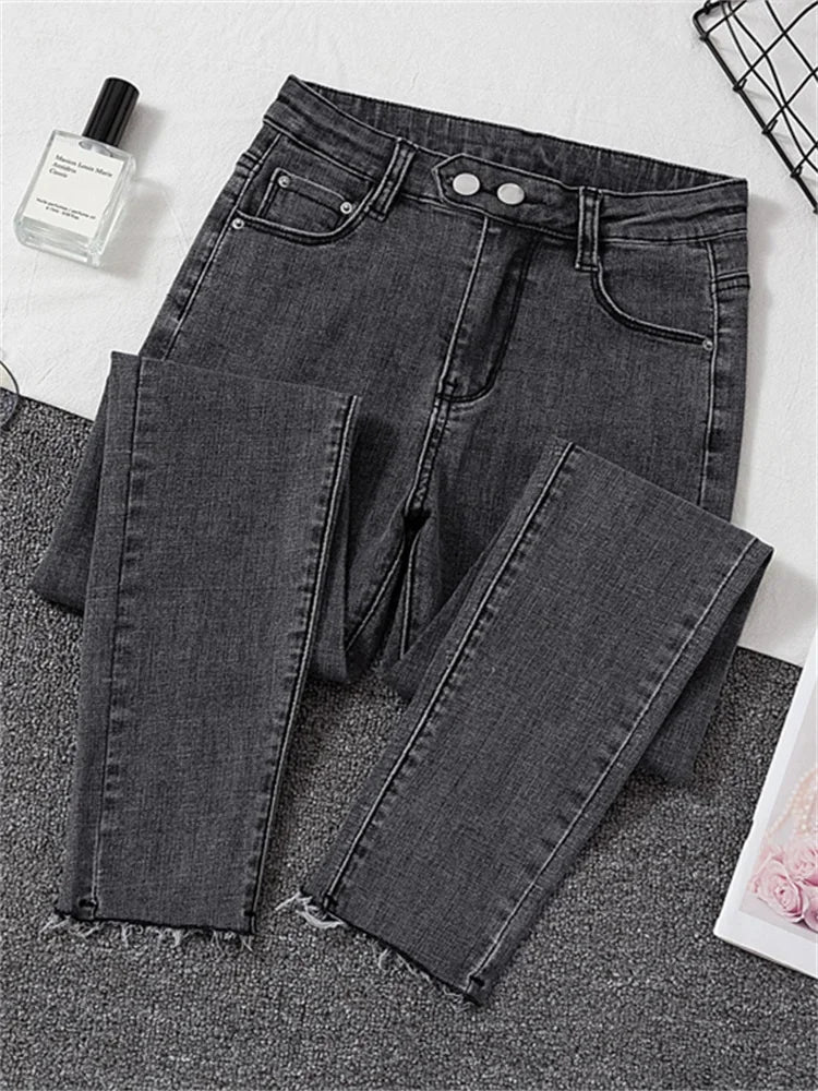 Jeans femme Denim pantalon noir femmes jean femme Donna Stretch bas Feminino pantalon slim pour femmes pantalon