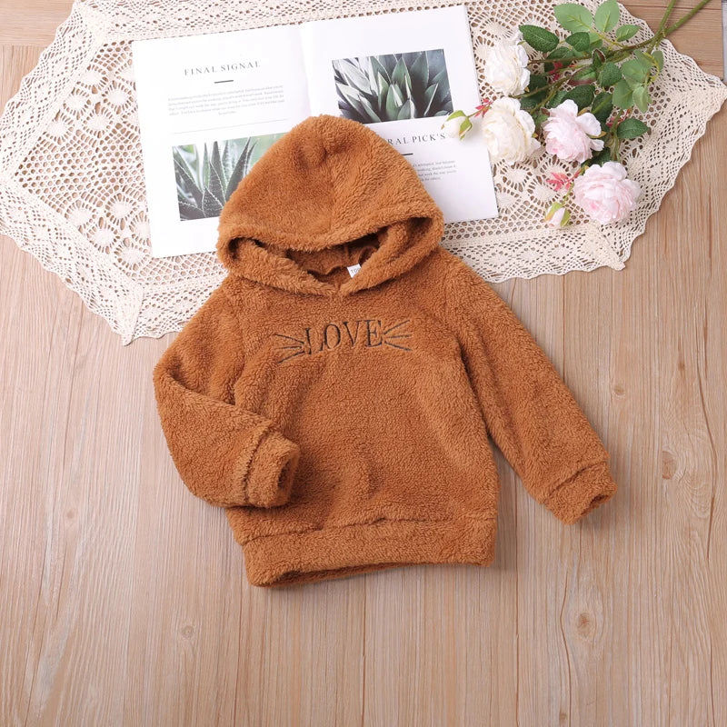 Humorous bear boys' and girls' autumn and winter new embroidered cat fur cute house fur set dresses casual outfit 2-6Y