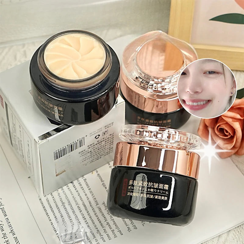 Crème pour le visage raffermissante anti-rides polypeptide, hydratation en profondeur, éclaircit la peau terne, minimise les ridules, crème hydratante de jour et de nuit