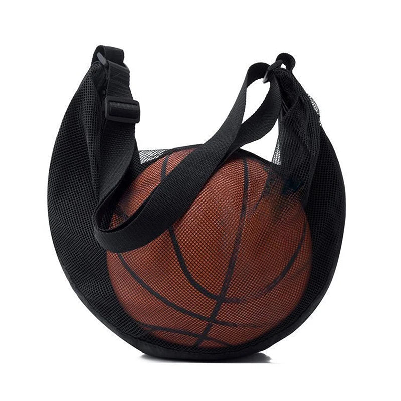Sac à balle unique avec poche à fermeture éclair, 1 pièce, sac de rangement de balle en maille, équipement de Sport, filet de rangement à cordon de serrage, transport de basket-ball