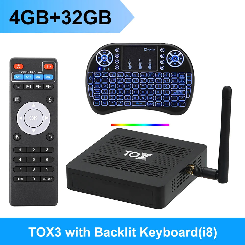 TOBERY-Boîtier Smart TV Android 11, Amlogic S905tage, 4 Go/32 Go, WiFi 1000m, BT, 4K, lecteur multimédia décodeur