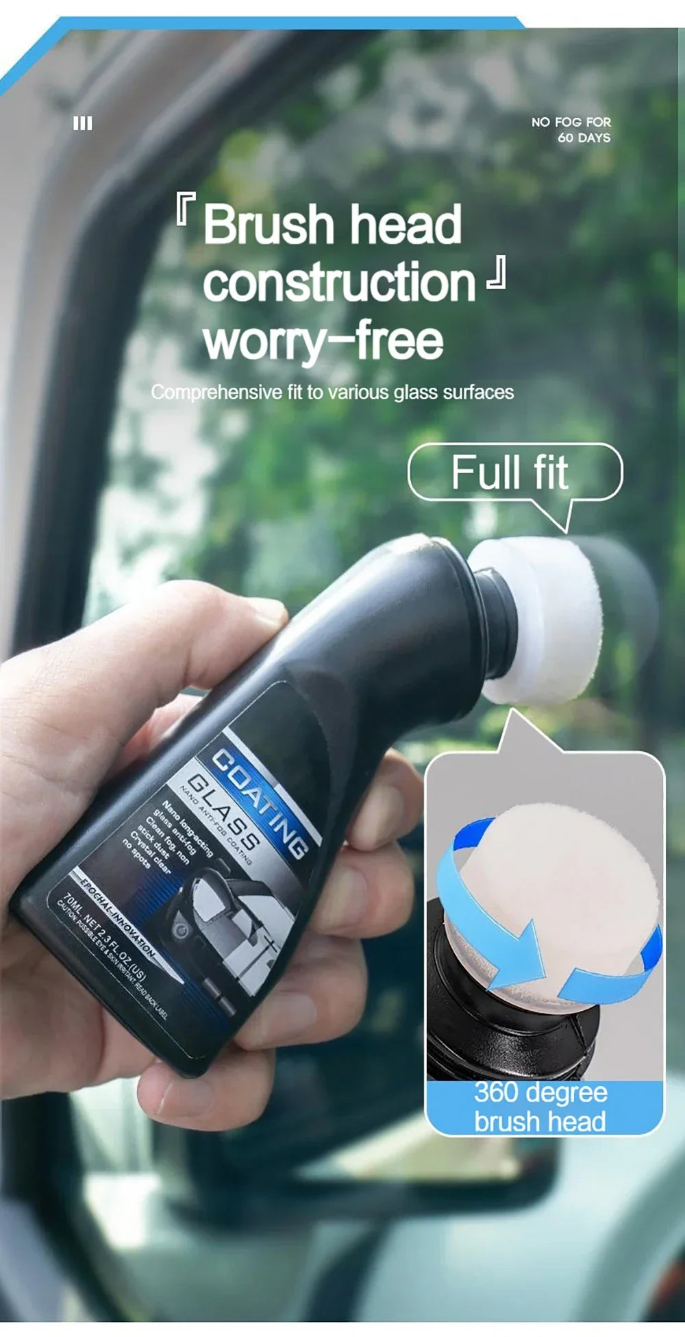 Agent Anti-buée pour moto, essuie-glace pour lentille de casque, rétroviseur, liquide en verre, Spray répulsif pour pare-brise, accessoires de voiture