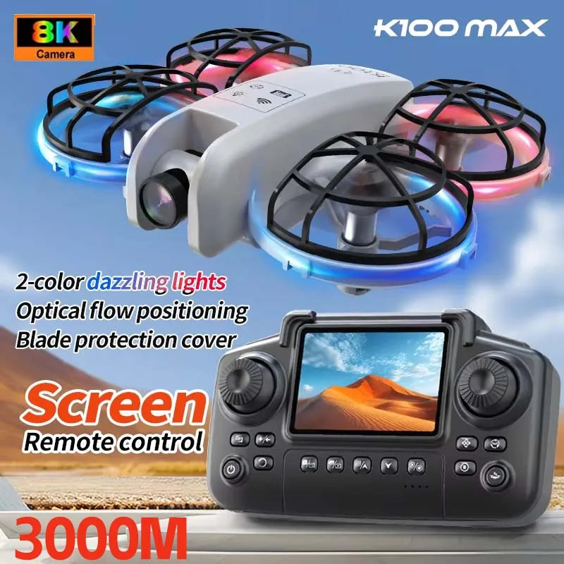 K100 MAX Mini GPS Drone 8K HD caméra vidéo en temps réel transmission écran contrôle évitement d'obstacles photographie aérienne RC quadrirotor