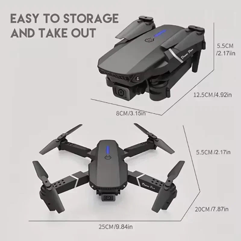 Elite E88 2024 RC Drone – 4K Ultra HD Camera | Foldable and Portable | Altitude Hold | Perfect Gift for Adults and Children