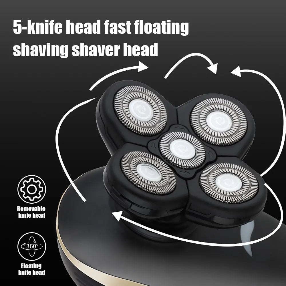 Rasoir électrique pour hommes tondeuse à cheveux tondeuse à barbe rasoir de tête chauve rasoir humide et sec ménage Rechargeable rasage de tête chauve
