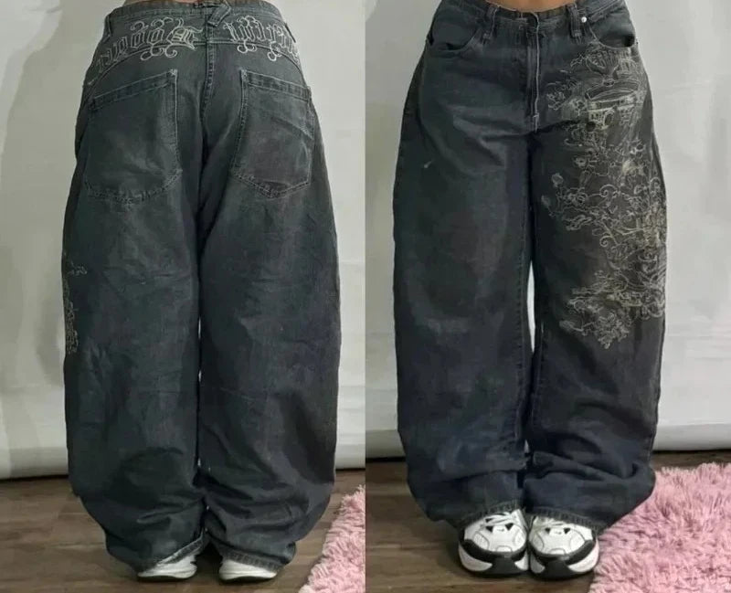 Jeans à jambes larges unisexes pour femmes, pantalons de vadrouille chauds, Street Y2K, Hip Hop, Joker Respzed, New Clearance Spot, American Fashion