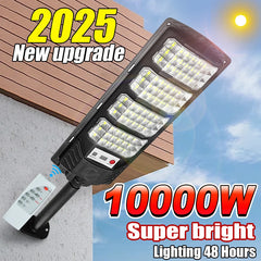 10000W Ultra Powerful Outdoor Solar Lights, 320° Wide Beam Angle, Adjustable Brightness Streetlights
