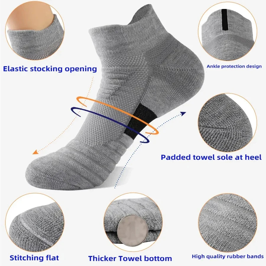 1/3 pairs of men's non-slip football socks, cotton socks, short and long tube, breathable and deodorizing sports socks, sizes 39-45