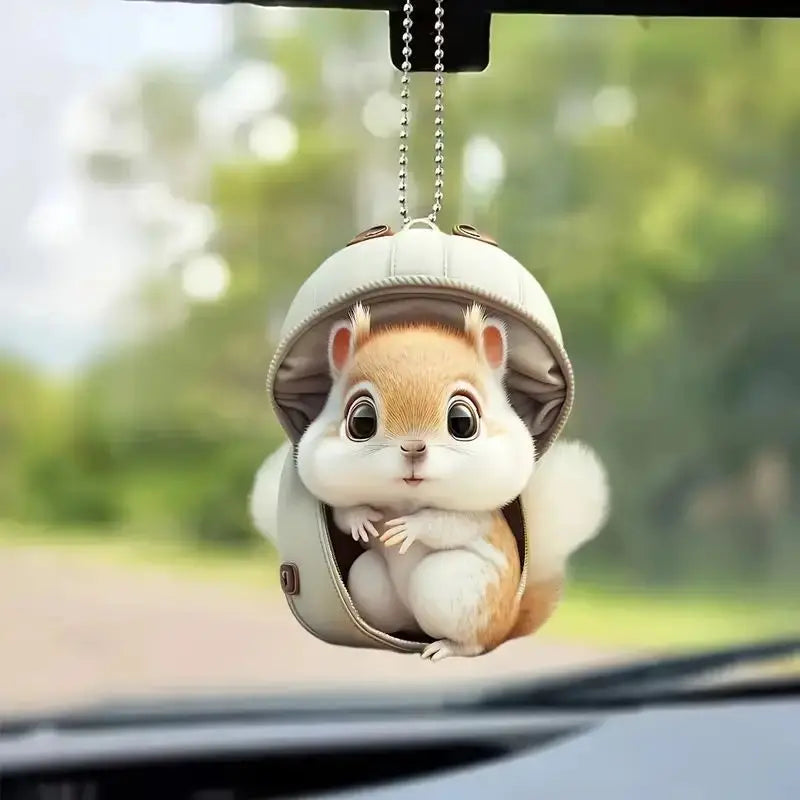 Modern Christmas decoration for home, car pendant, Christmas tree ornament, funny 2D acrylic cat ornament
