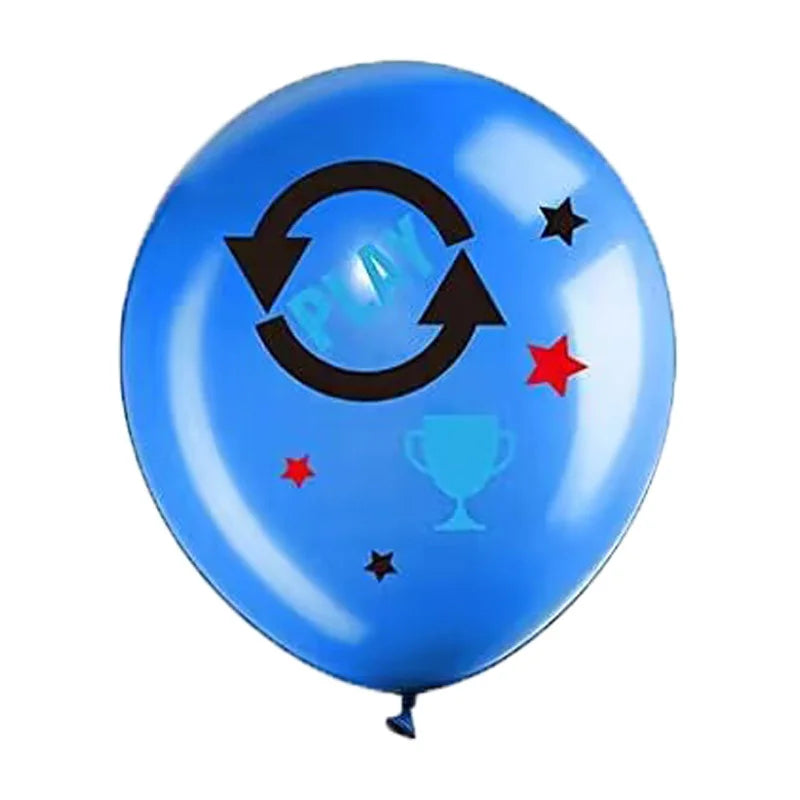 Video game themed latex balloons, level balloon for gamers, blue game controller, birthday party, children's party favors, Happy Boys