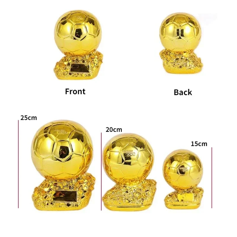 Ballon doré de Football 15/20/25cm, Excellent joueur, compétition, récompense d'honneur, trophée sphérique, cadeau, accessoires de décoration pour la maison