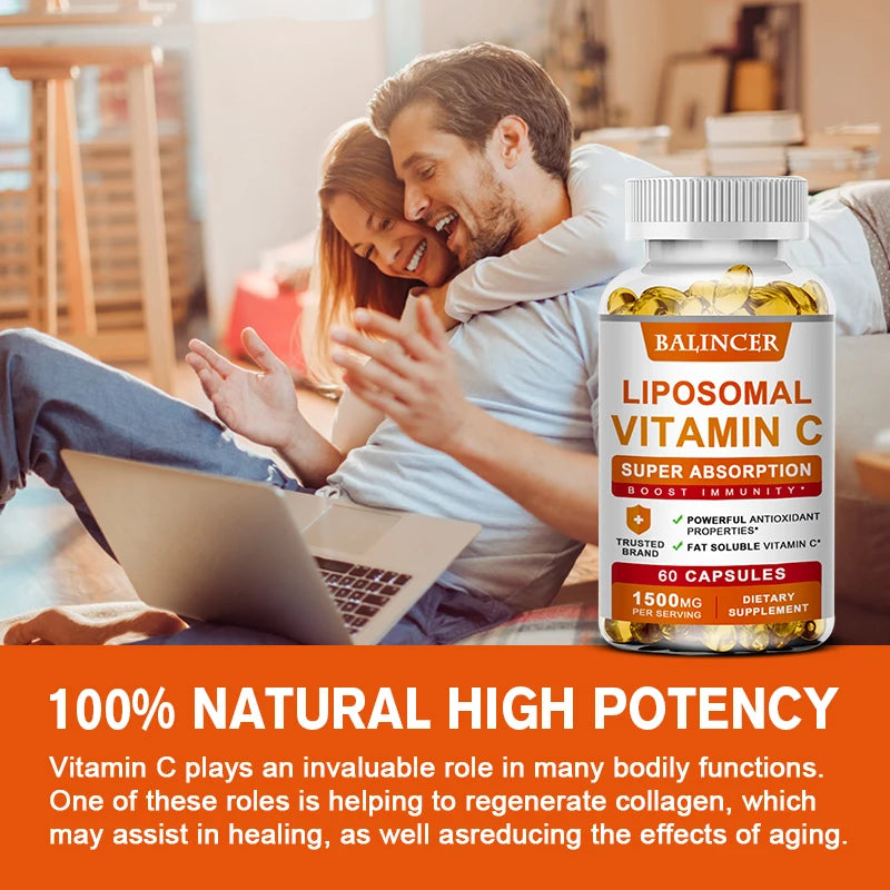 Supplément liposomal à la vitamine C – Vitamine C facilement absorbante et soluble dans les graisses, antioxydant, soutient le système immunitaire, favorise la santé de la peau