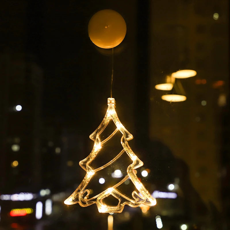 Lumières LED de Noël pour la décoration de la chambre à coucher, ornements de la maison, fenêtre, verre, batterie chaude
