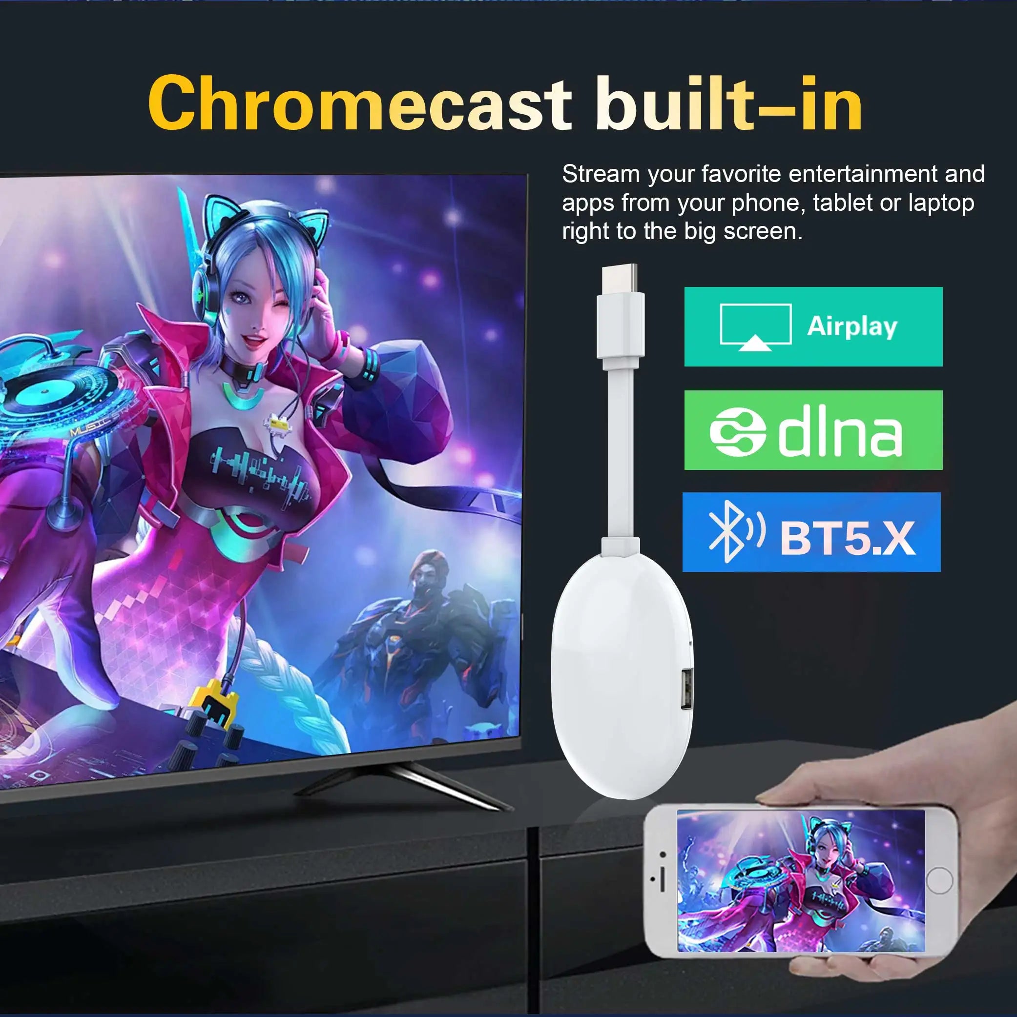 Android TV Stick Smart 4K Home cinéma Mortal Q2 ultra AllwinnerH313 Netflix YouTube Wifi6 Bluetooth Chromecast télécommande vocale