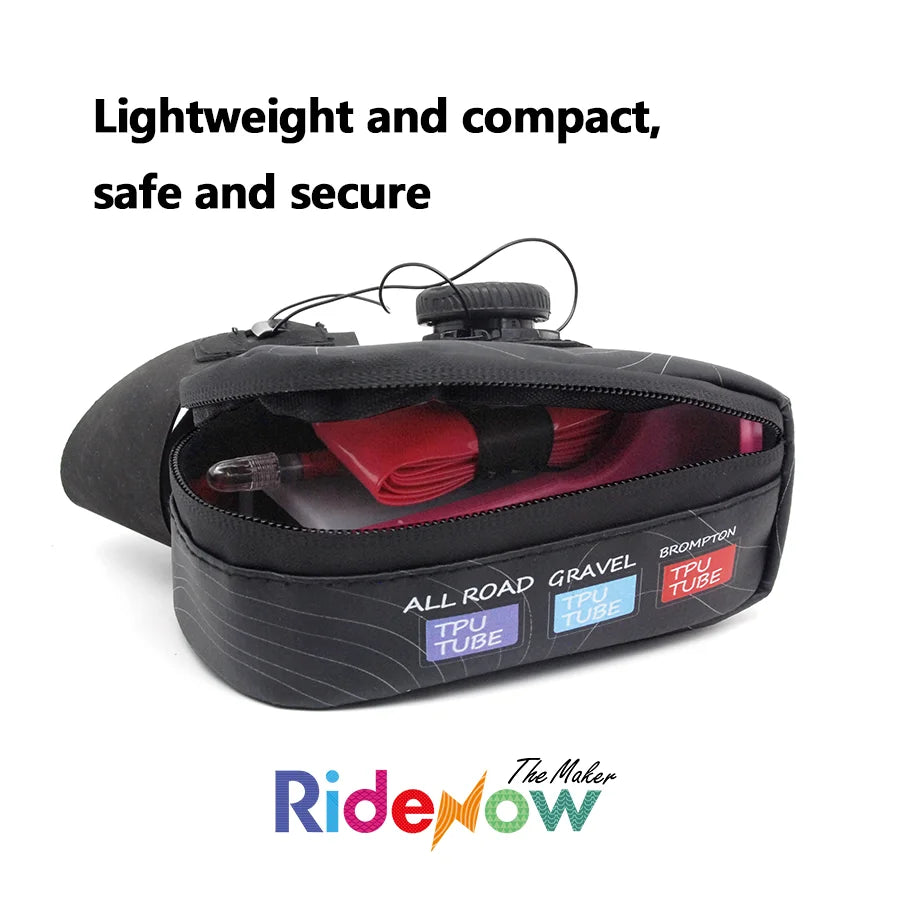 RideNow Matériaux recyclés Sac de vélo Sac arrière VTT Sac de selle de siège arrière de vélo de route Rapide détachable étanche Rangement de cyclisme