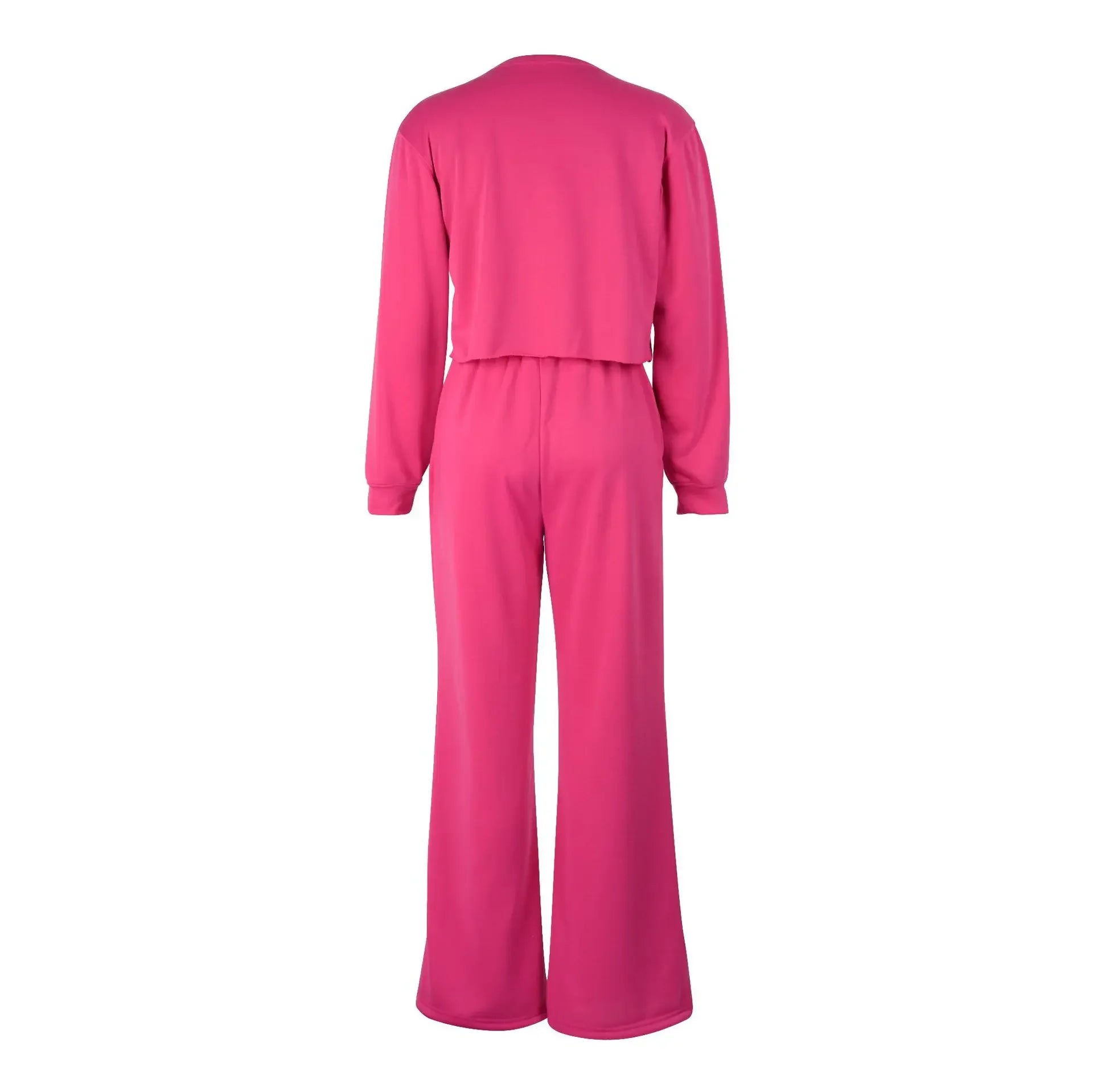 Ensemble de vêtements pour femmes, pull + pantalon, 2 pièces, costumes d'hiver épais et chauds, couleur unie, survêtement décontracté