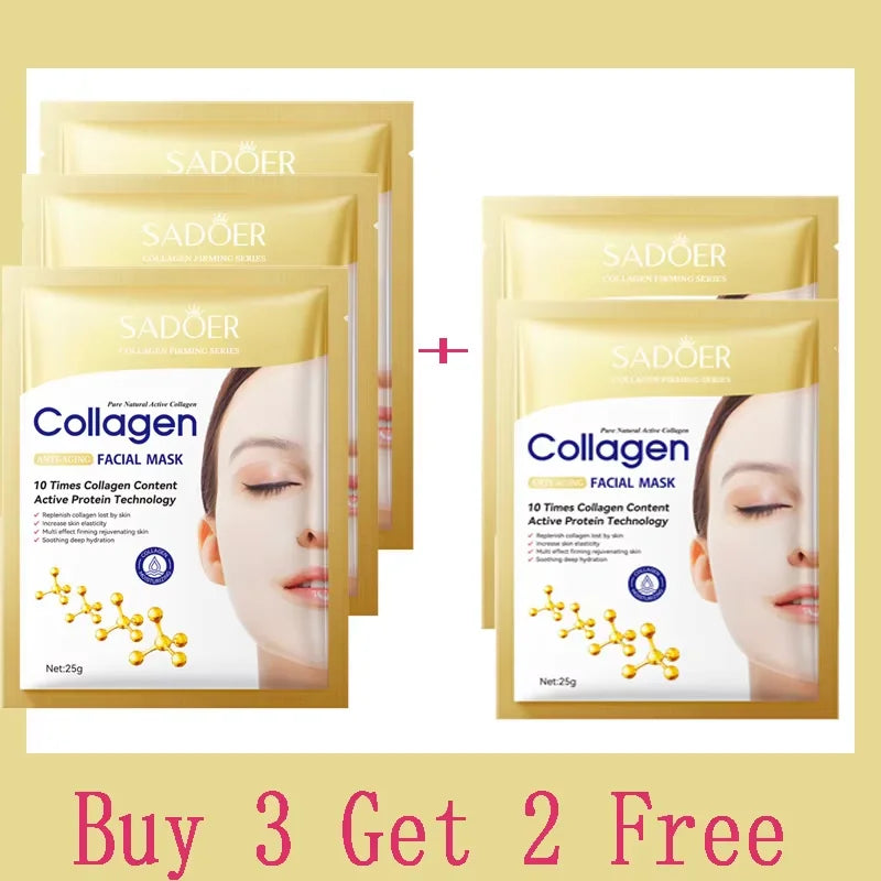 Masque Facial Anti-rides au collagène Bio, Anti-vieillissement, estompe les ridules, raffermissant, hydratant en profondeur, éclaircissant, réparation, soins pour la peau