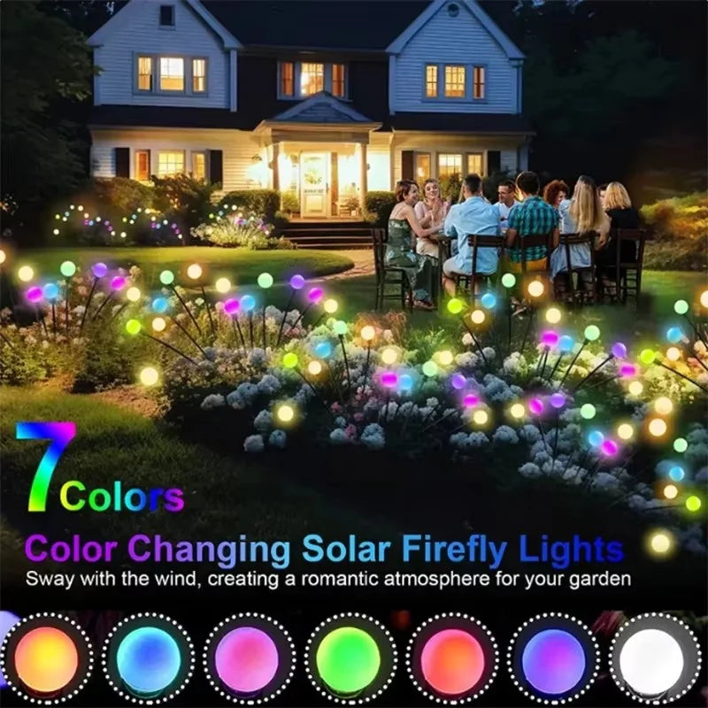 Lumières extérieures lampe de jardin solaire LED luciole prise de terre lampe IP65 étanche pour paysage cour vacances lumière décor