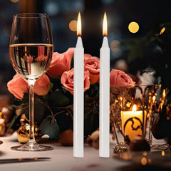 Bougies coniques 10X cire naturelle non parfumée, fournitures de survie, bougies coniques courtes pour la maison, pour les célébrations de bénédiction de mariage