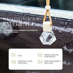 Diffuseur d'aromathérapie pour voiture, bouteille en verre suspendue, désodorisant automatique pour huiles essentielles, décor d'ornement de parfum de voiture naturel