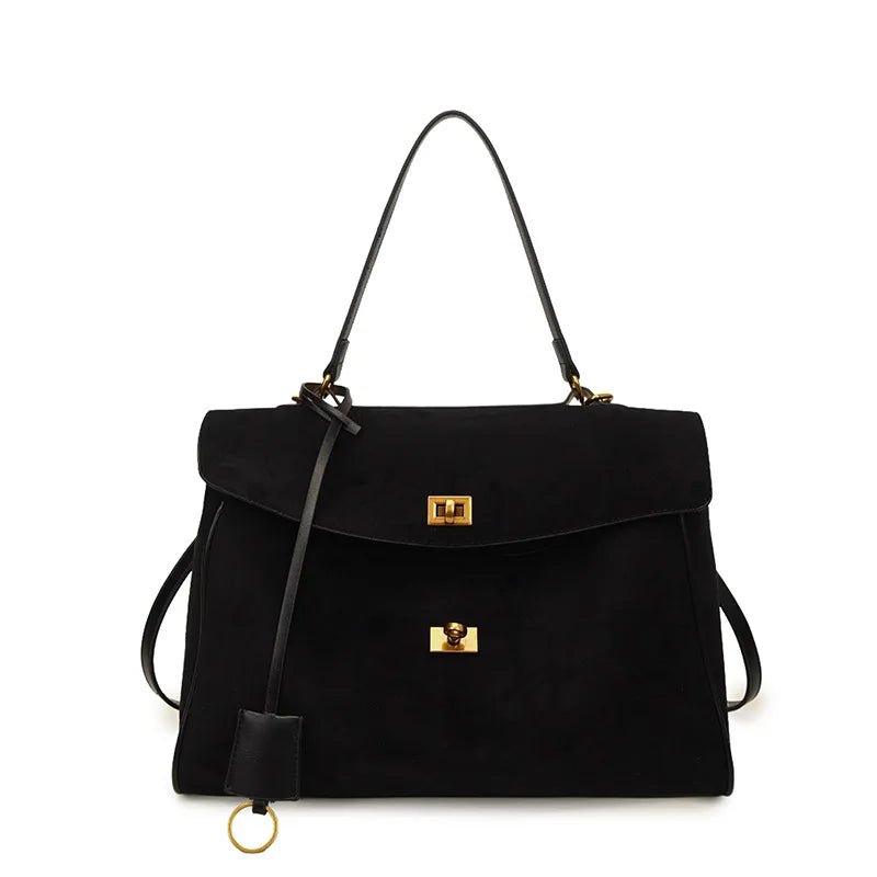Sac à main de luxe pour femmes, café violet, marque avancée, Simple, fourre-tout en daim givré, sac à bandoulière de voyage pour banlieue
