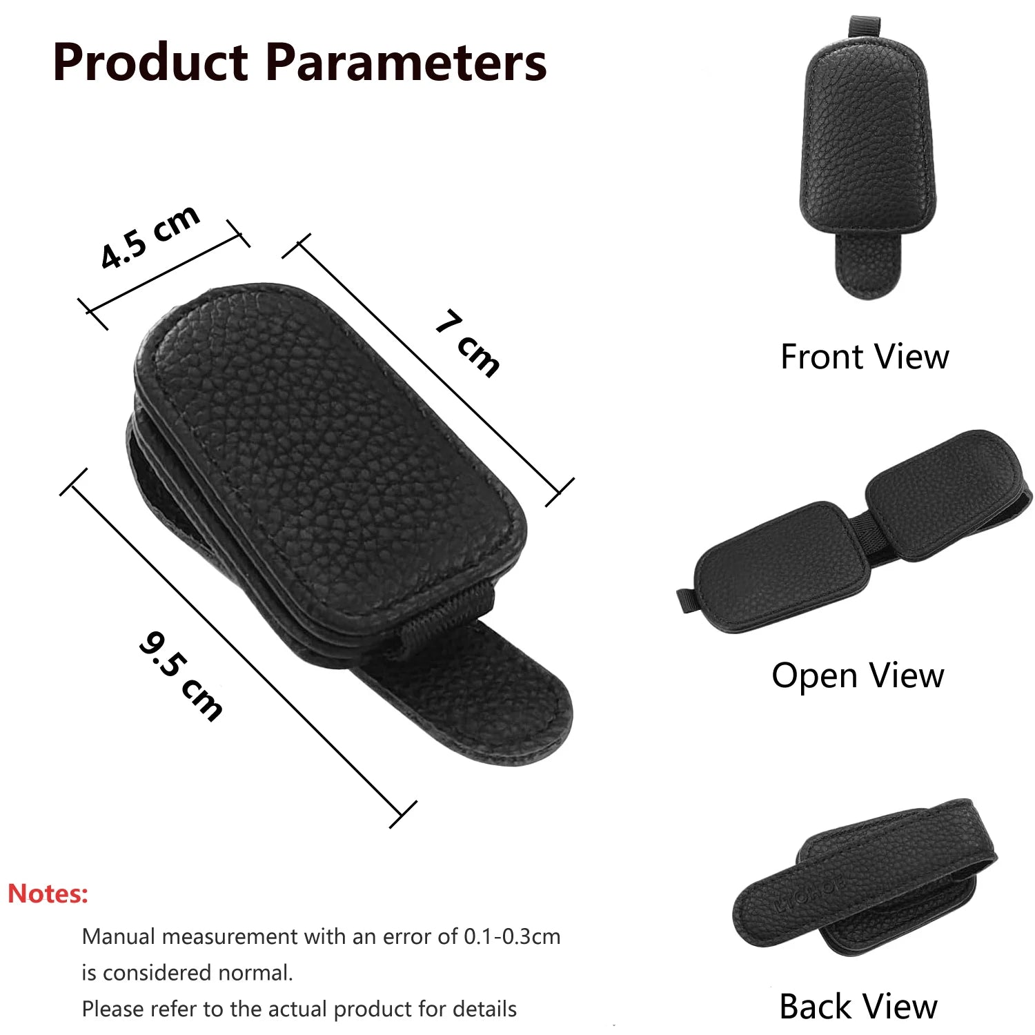Porte-lunettes de soleil de voiture pour visière de voiture, Clip magnétique en cuir, porte-lunettes, accessoires de voiture de camion pour femmes et hommes