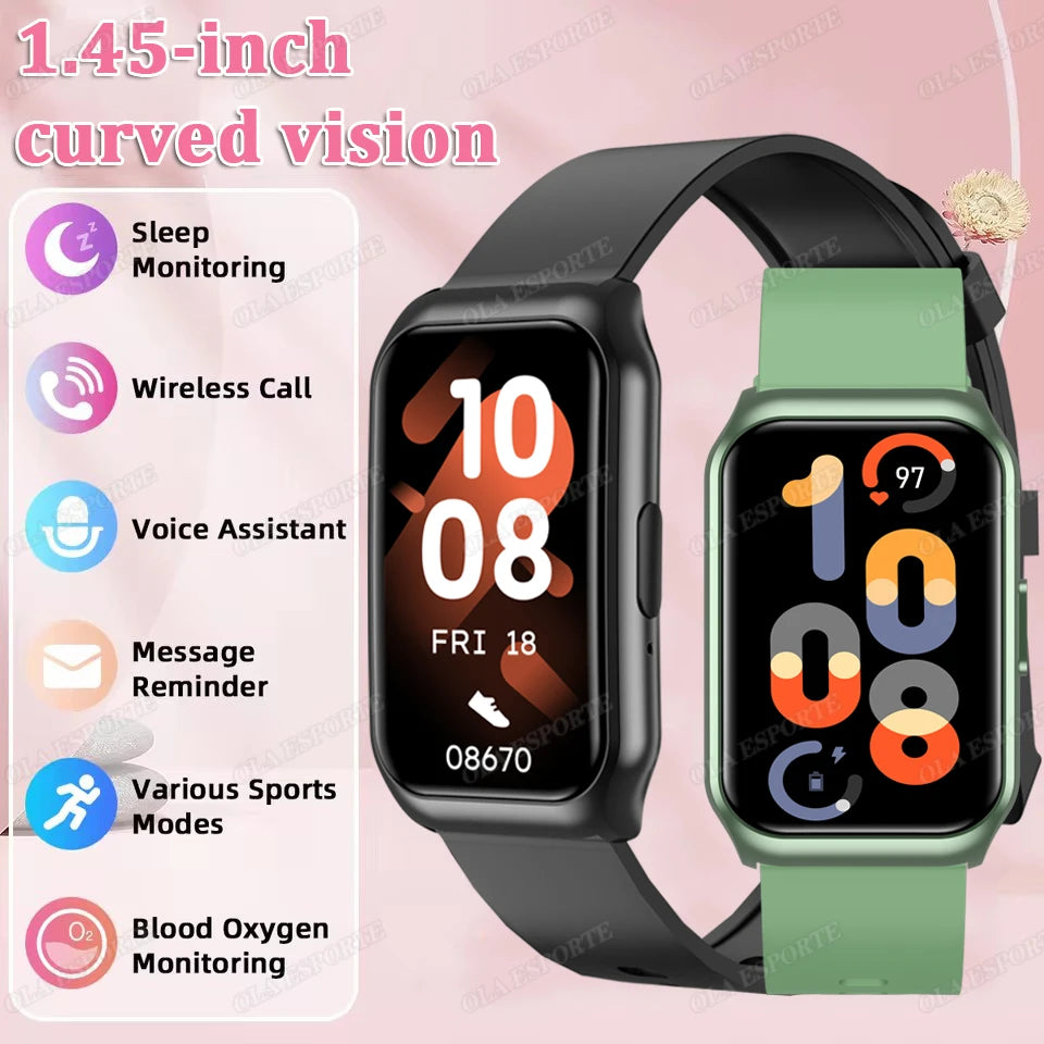Nouveau écran incurvé montre intelligente 2025 pour montre de santé fréquence cardiaque sang oxygène/pression moniteur de sommeil sport étanche Smartwatch