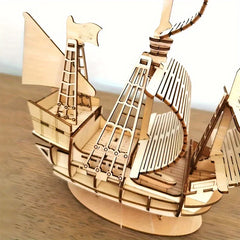 Puzzle 3D en bois, modèle de jouet mécanique fait à la main, jeu de construction, à assembler, modèle de bateau, ornement, cadeau de noël, 1 pièce