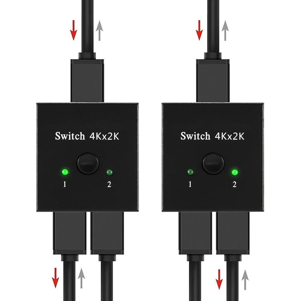 Commutateur HDMI 8K 60Hz, 2 Ports, répartiteur vidéo 2 en 1 sortie pour ordinateur portable Xbox PS3/4/5, boîtier TV pour surveiller l'adaptateur de projecteur TV