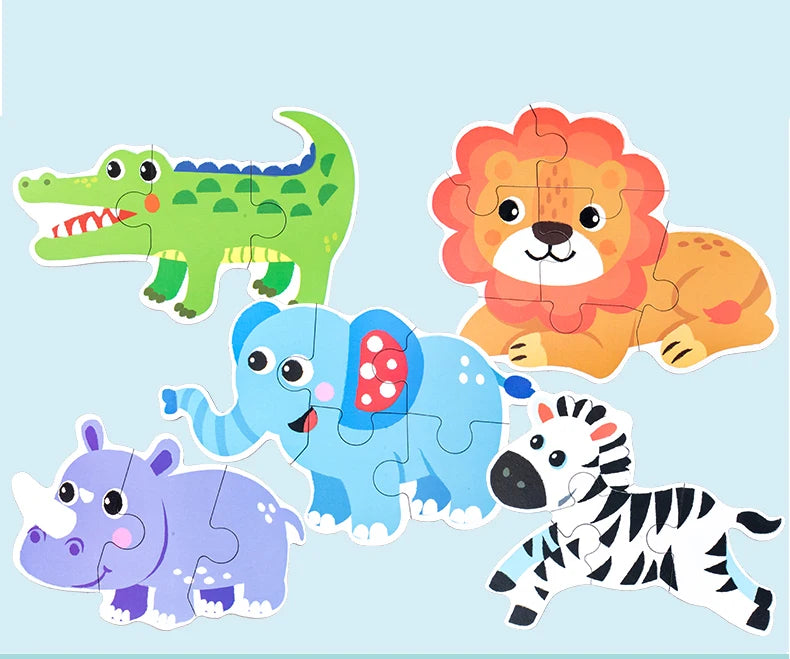 Montessori bébé Puzzle jouets éducatifs pour enfants 2 à 4 ans enfant en bas âge 3D Puzzle en bois enfants boîte de fer jeux de Puzzle jouets