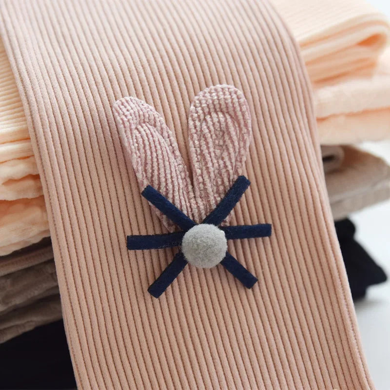 Girls' cotton leggings with elastic waistband, cute pants for babies and children, autumn and spring collection