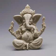 Handmade sandstone Ganesha Buddha elephant statue, sculpture for home and living room decoration