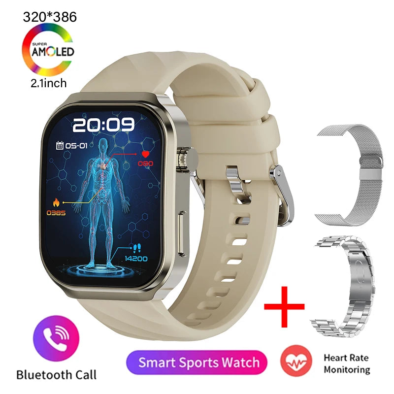 Nouveau montre intelligente pour hommes U13 écran carré de 2.1 pouces résolution 320*386 surveillance de la fréquence cardiaque et de la pression artérielle 2024 montre intelligente