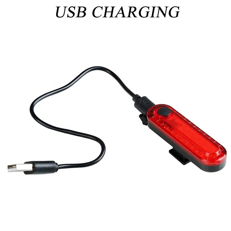Enquêter arrière LED étanche pour vélo, aste par USB, éclairage de vélo clignotant, lampe à iode de sécurité, accessoires de lanterne de vélo
