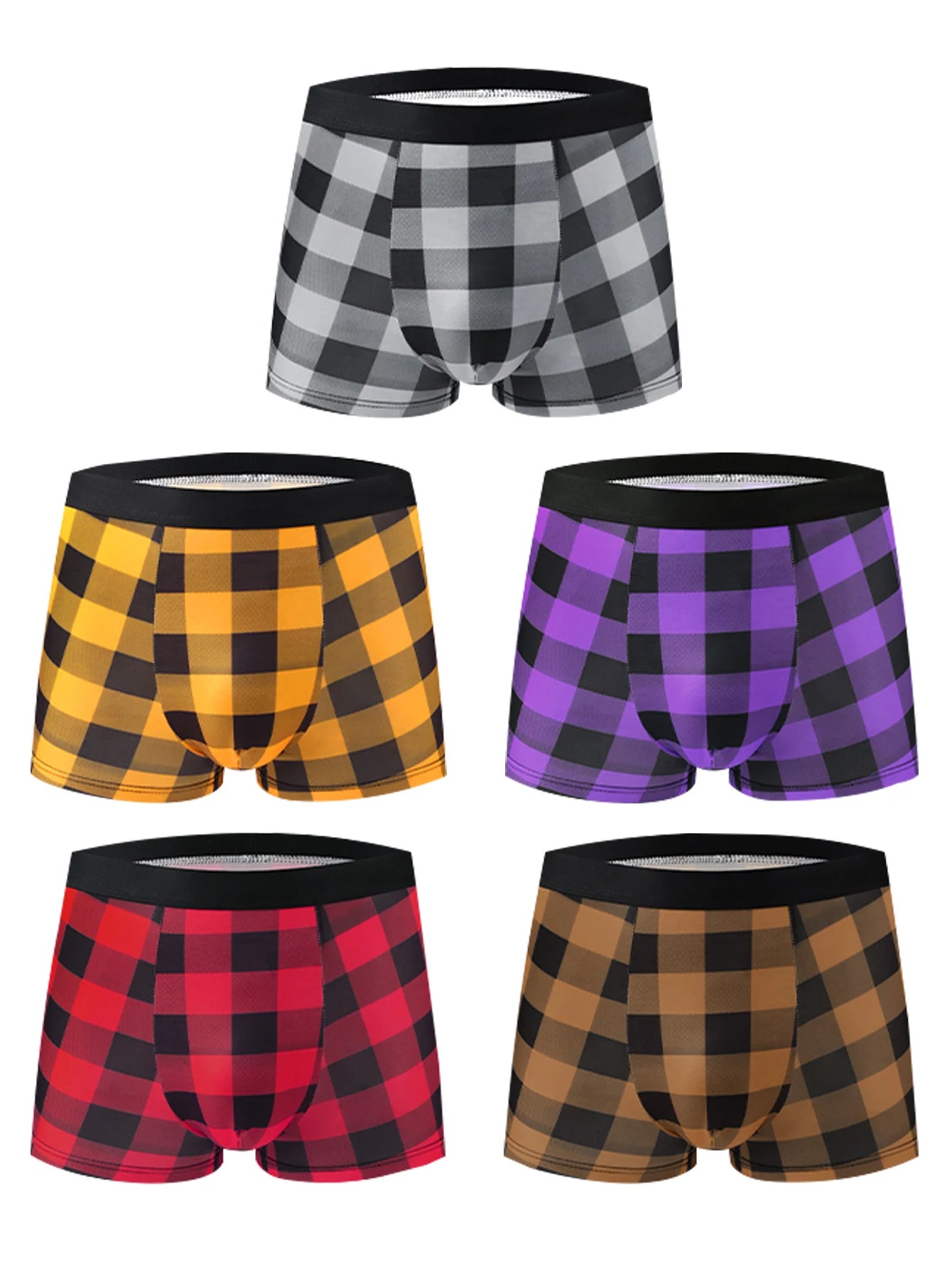 Lot de 10 sous-vêtements pour hommes à motif tendance aléatoire - Boxer confortable et extensible, adapté aux sports décontractés - Doux