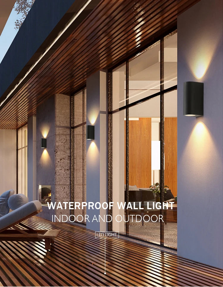 Applique Murale LED à Double Tête Imperméable Conforme à la Norme IP65, Éclairage d'Extérieur, 5/10W