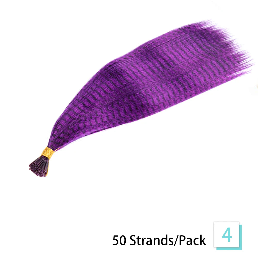 16-inch Synthetic Feather Hair Extensions, 50 Strands/Pack, Colored Hair Extensions, Colored Feather Hair Extensions for Women